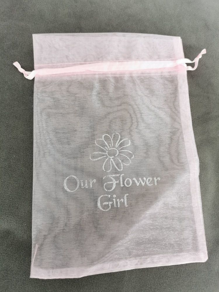 Our Flower Girl organza bag
