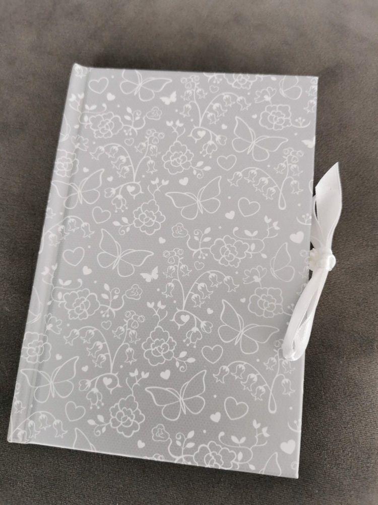 A6 Butterfly silver notebook