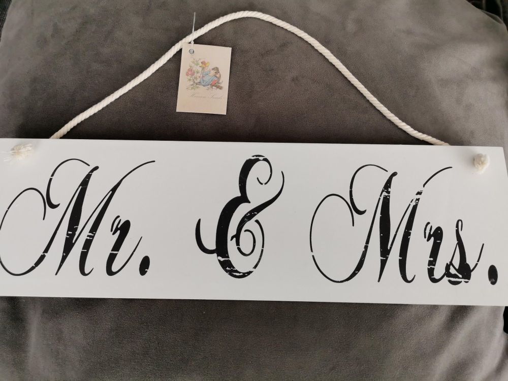 Large Mr & Mrs hanging sign