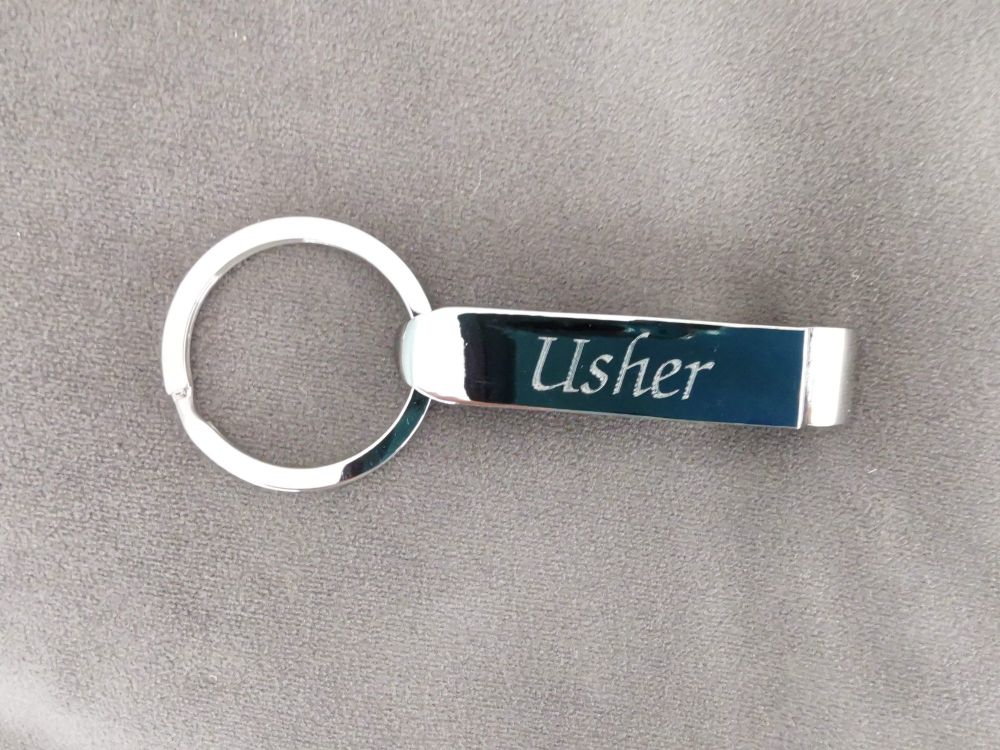 Usher bottle opener