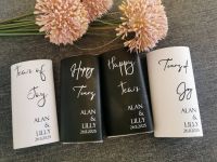 Colour personalised pocket tissue. Wording and sleeve in any colour.