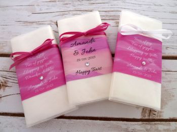 'Watercolour' personalised wedding pocket tissues