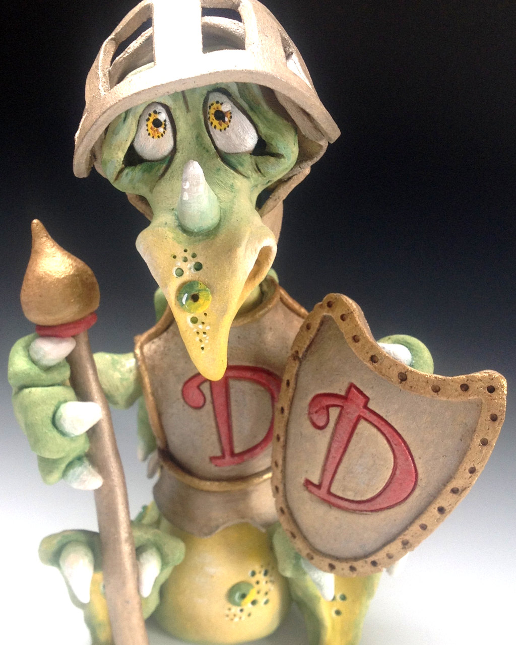 Dragon Knight Pottery Ceramic Sculpture