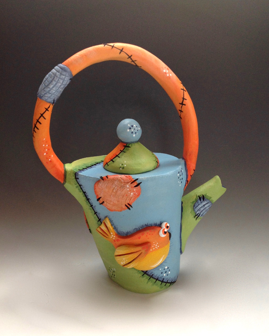 Whimsical Pottery Teapot