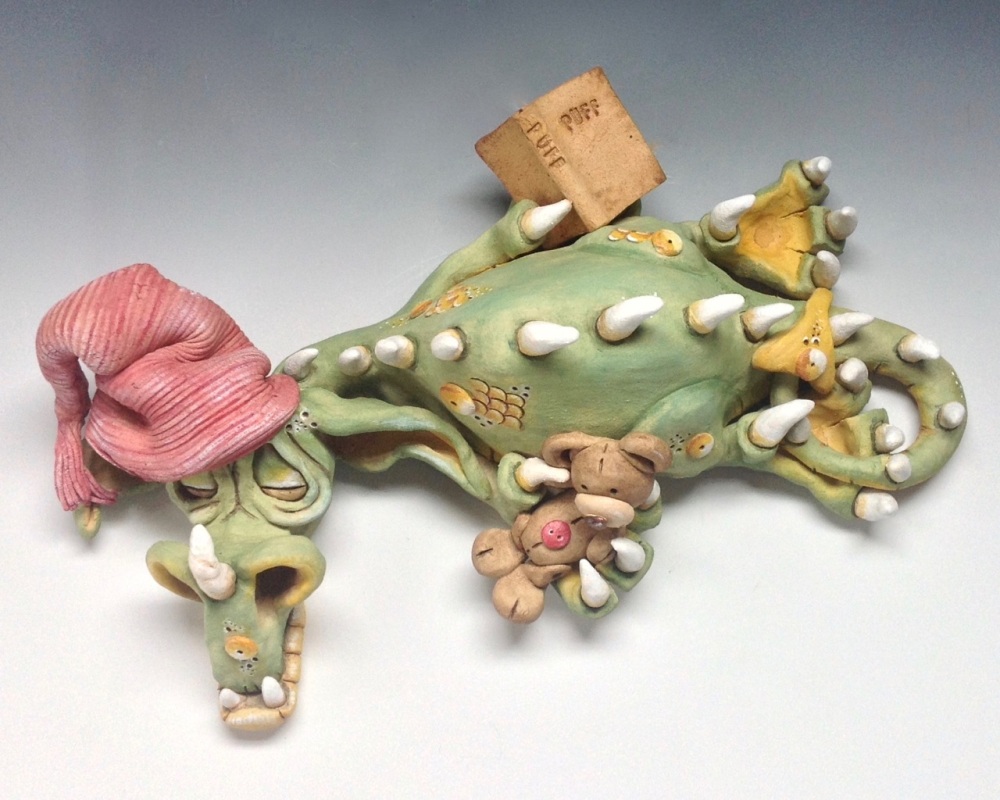 The Storyteller Sleeping Dragon Ceramic Sculpture