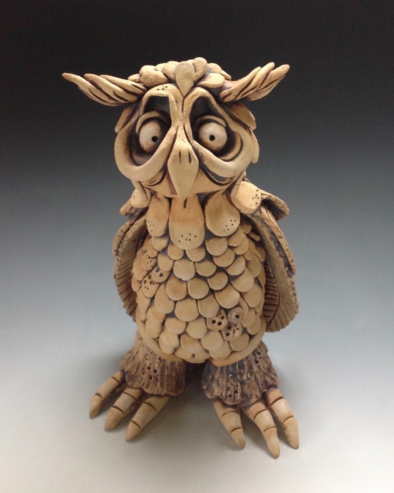 Wordsworth the Owl Sculpture - Ceramic