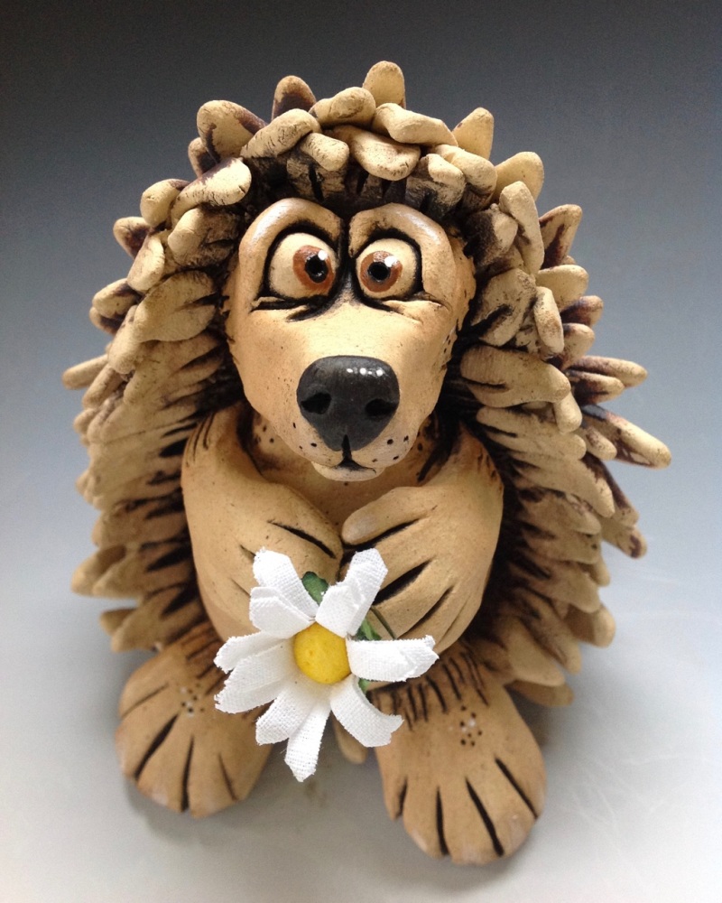Brambles the Hedgehog Sculpture - Ceramic