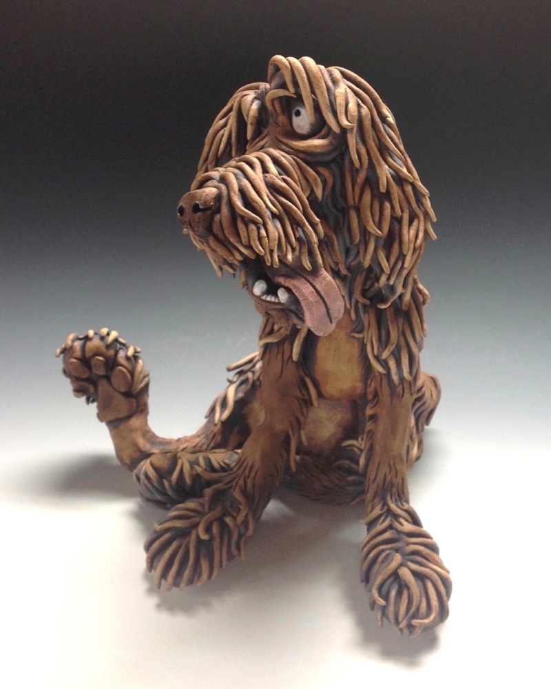 Whimsical Dog - Ceramic Sculpture