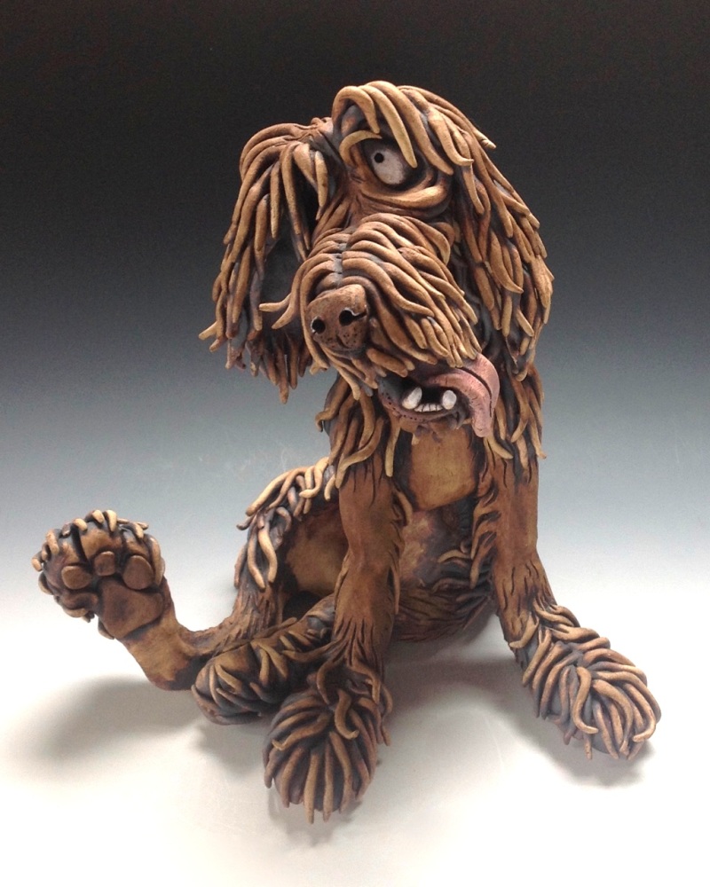 Whimsical Dog - Ceramic Sculpture