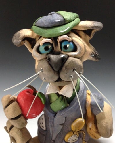 Montague the School Cat Sculpture - Ceramic