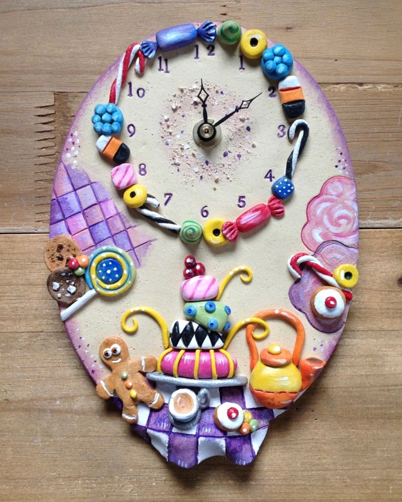 Ceramic Wall Clock - Tea Party
