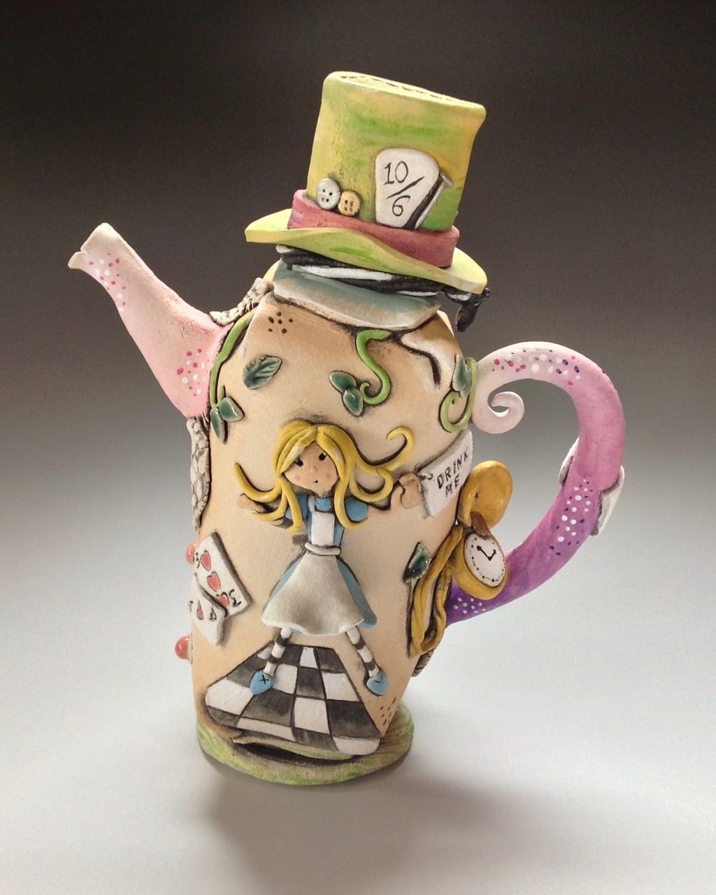 Alice in Wonderland Tea Pot Decorative Ceramic Design