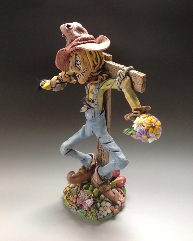 Scarecrow Sculpture - Ceramic