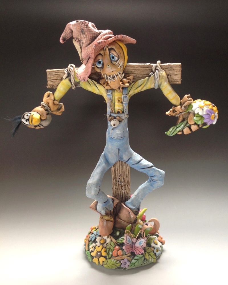 Scarecrow Sculpture - Ceramic