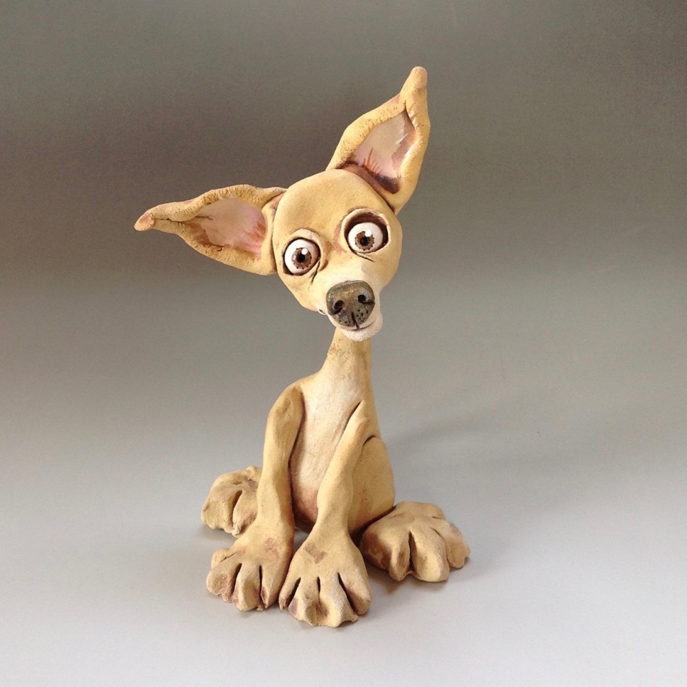 Chihuahua Dog Sculpture - Ceramic