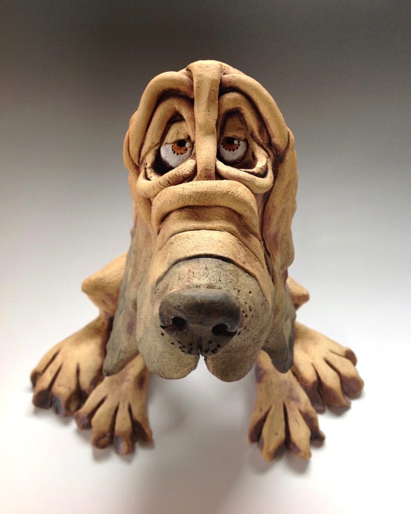 Bloodhound Dog Sculpture - Ceramic
