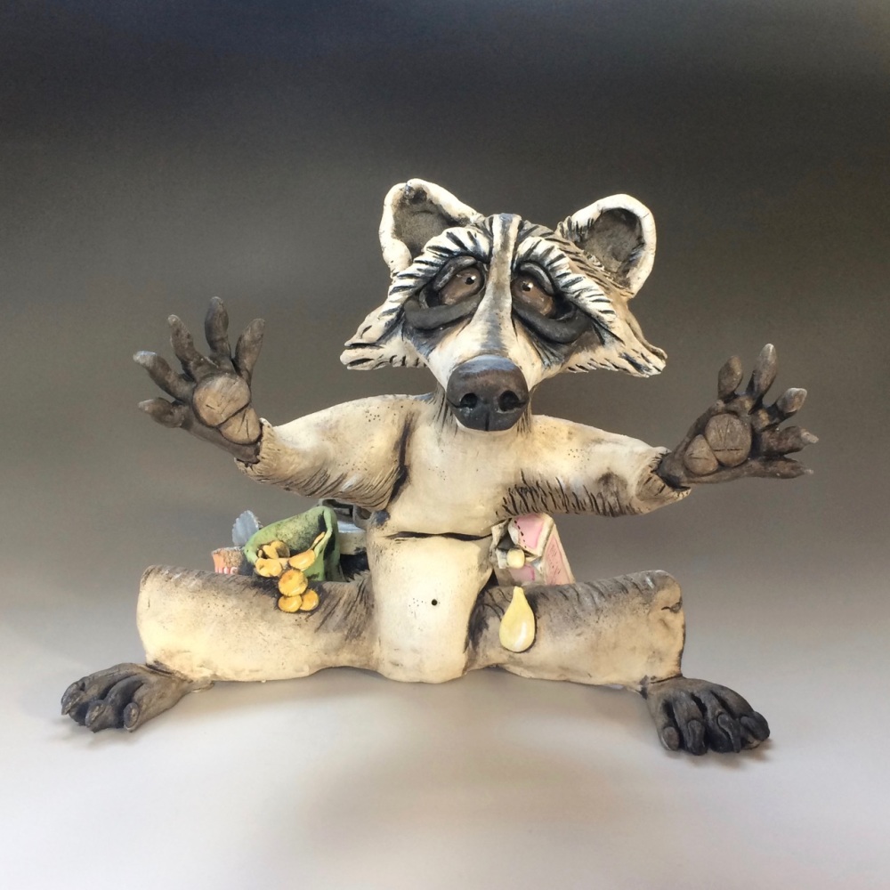 Raccoon Sculpture - Ceramic