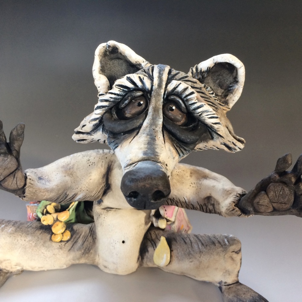 Raccoon Sculpture - Ceramic