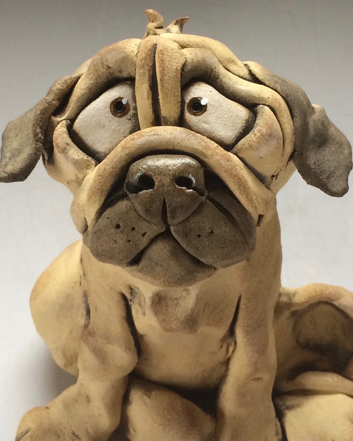 Dog, ceramic sculpture, buy ceramic art, hand made clay sculpture. height 24cm