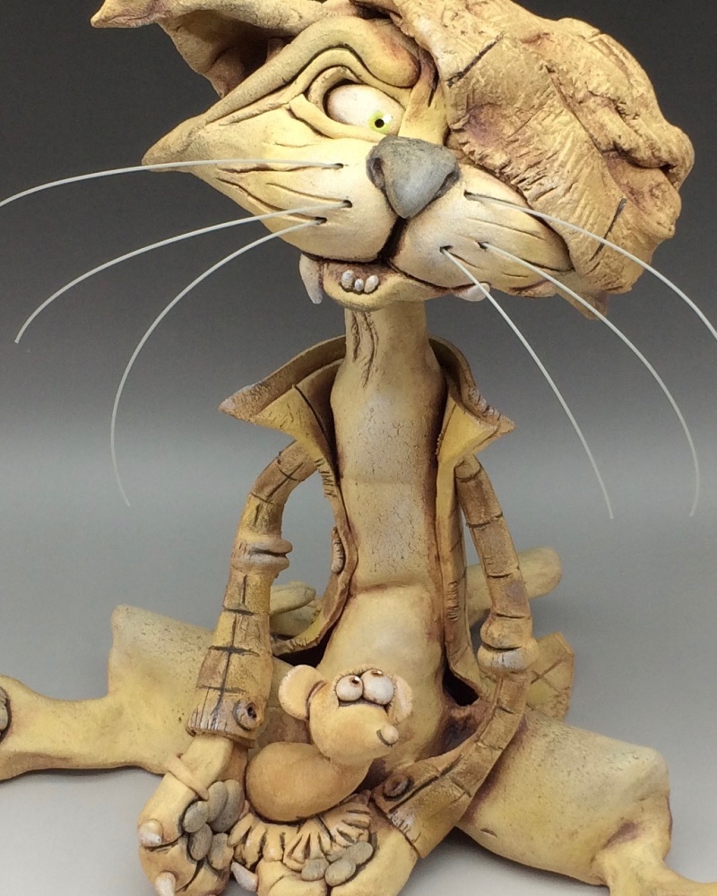 Alley Cat - Ceramic Sculpture