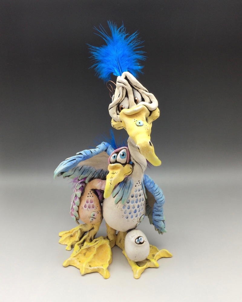 Bird Family Sculpture, Ceramic 'A New Little Tweet'