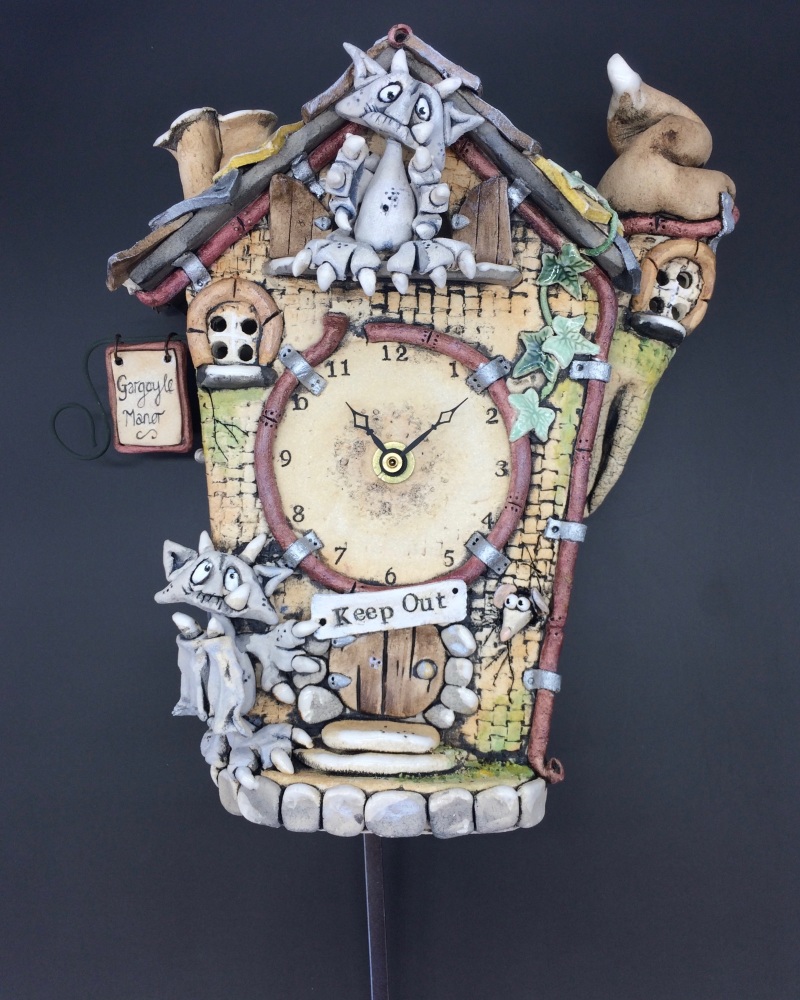 Gargoyle Cuckoo Wall Clock with Pendulum