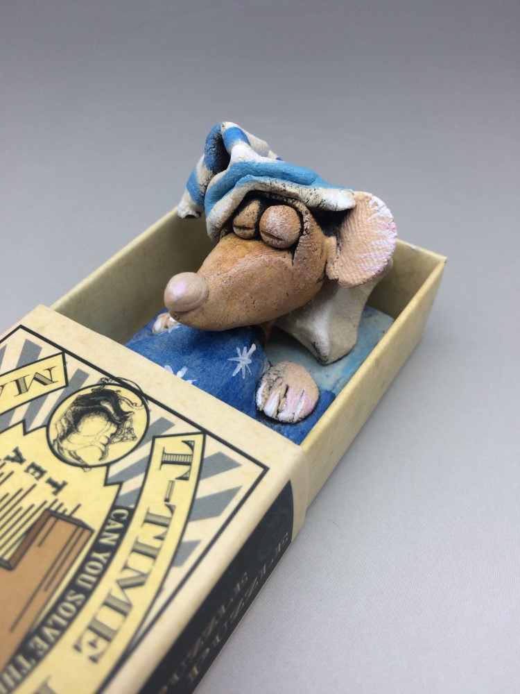 Mouse in a Matchbox Sculpture - T - Time Puzzle