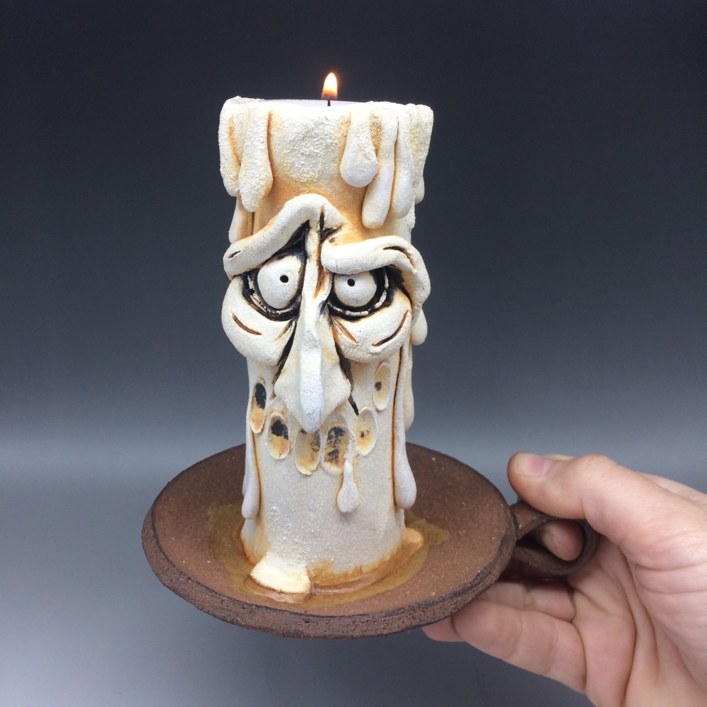 Grumpy Candle Tea Light Holder, 'Thing'