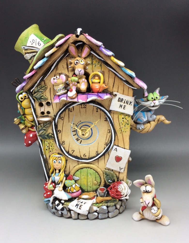 'Alice in Wonderland' Cuckoo Style Wall Clock with Pendulum
