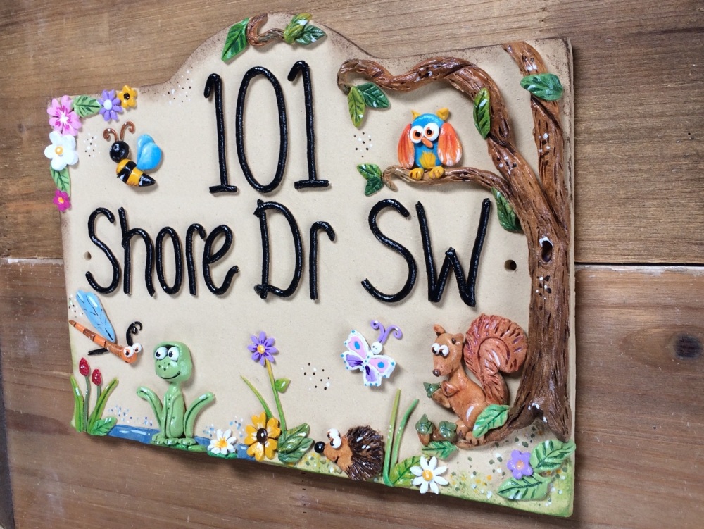House Sign Ceramic - Whimsical Animals