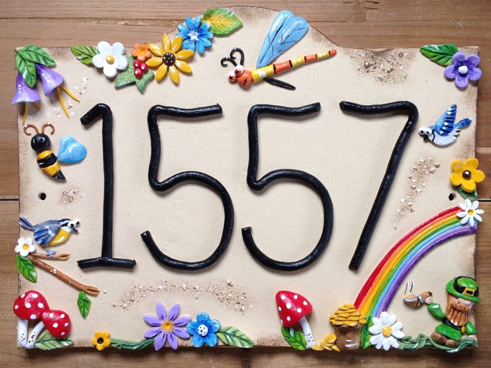 House Sign Ceramic - Rainbow design
