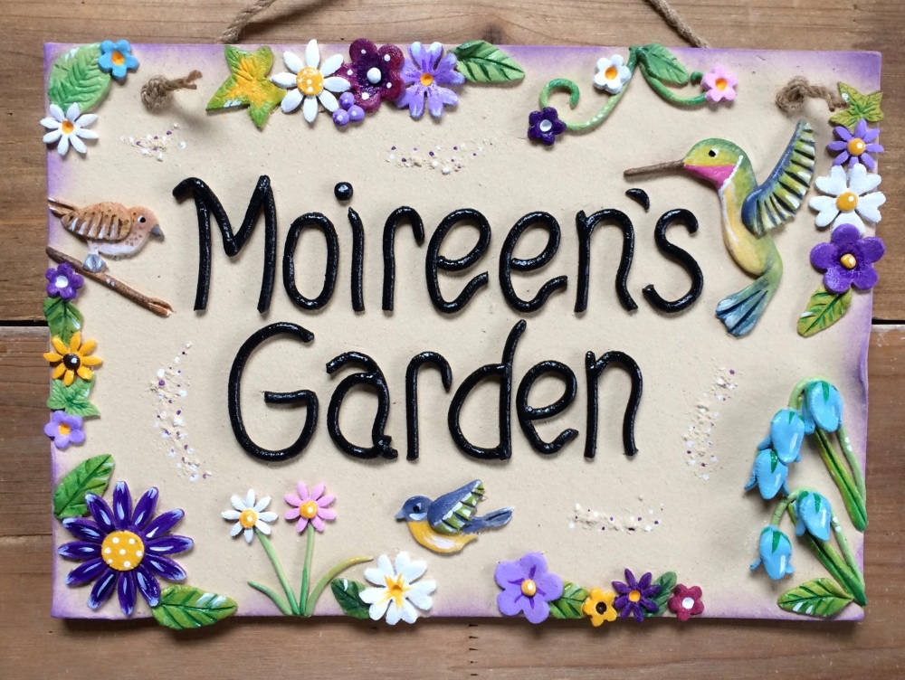 Garden Sign,  Hummingbird Design