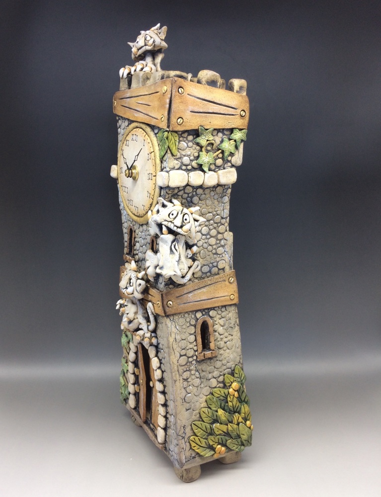 Gargoyle Towers Mantel Clock 