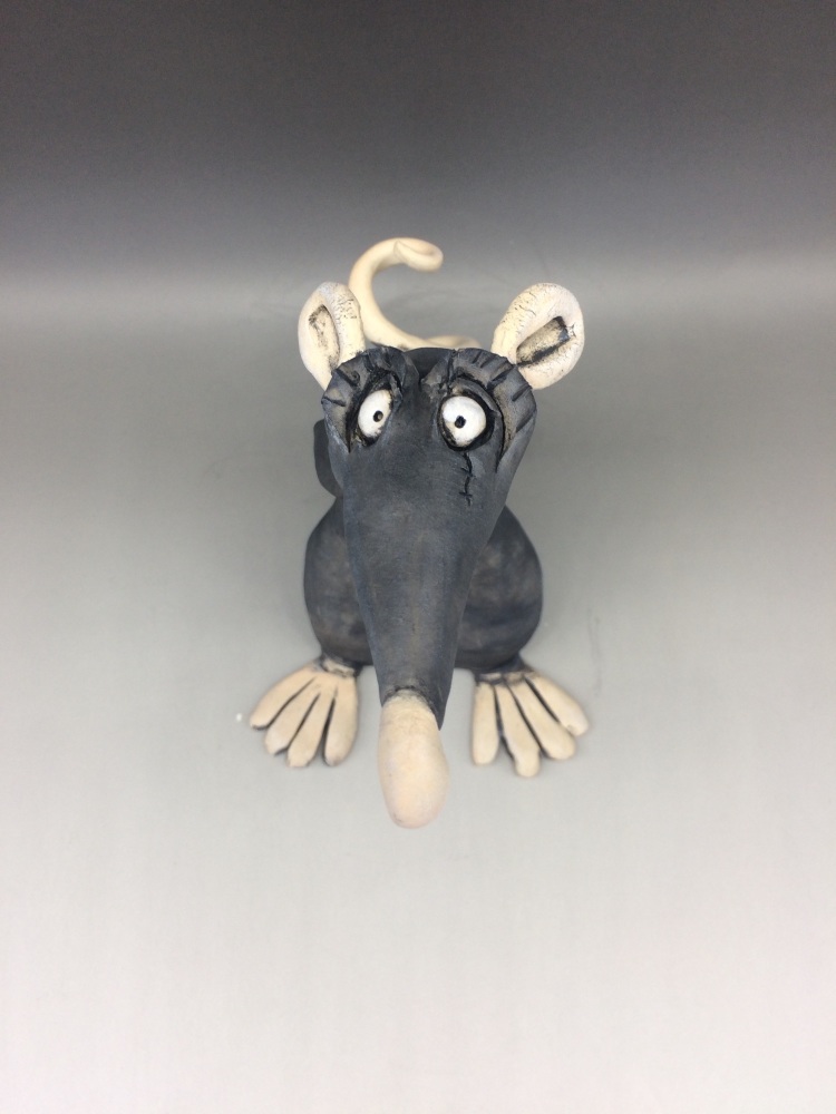 Rufus the Black Rat Sculpture