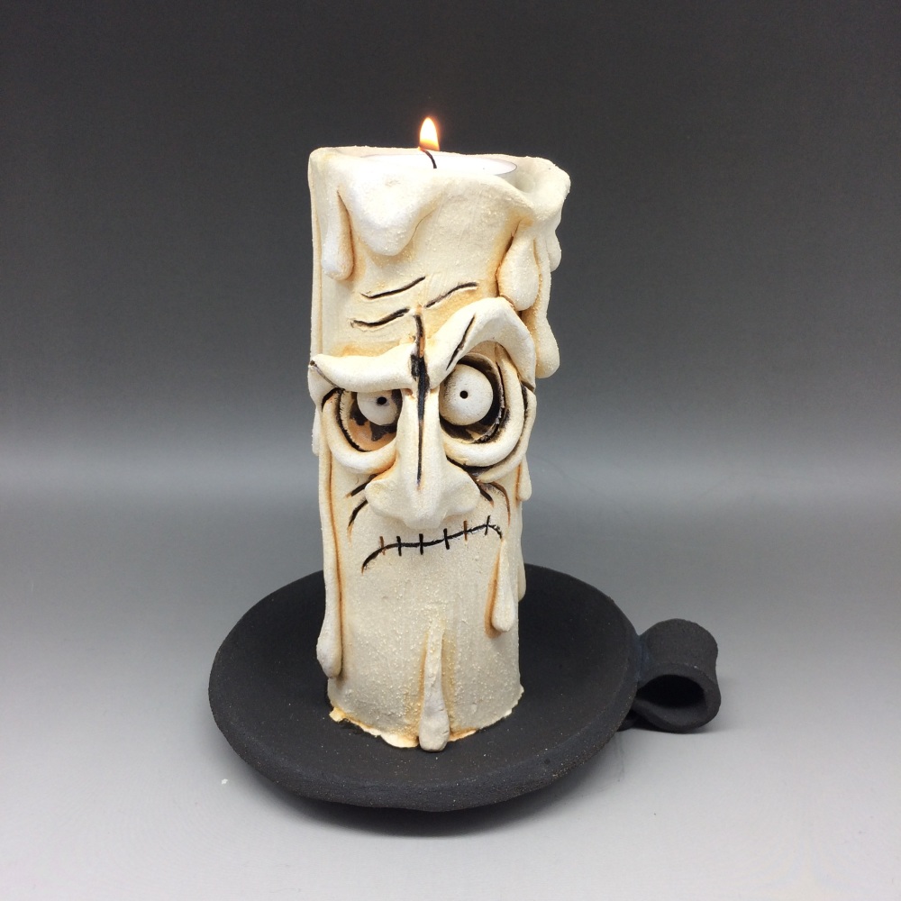 Grumpy Candle Tea Light Holder, 'Dusty'