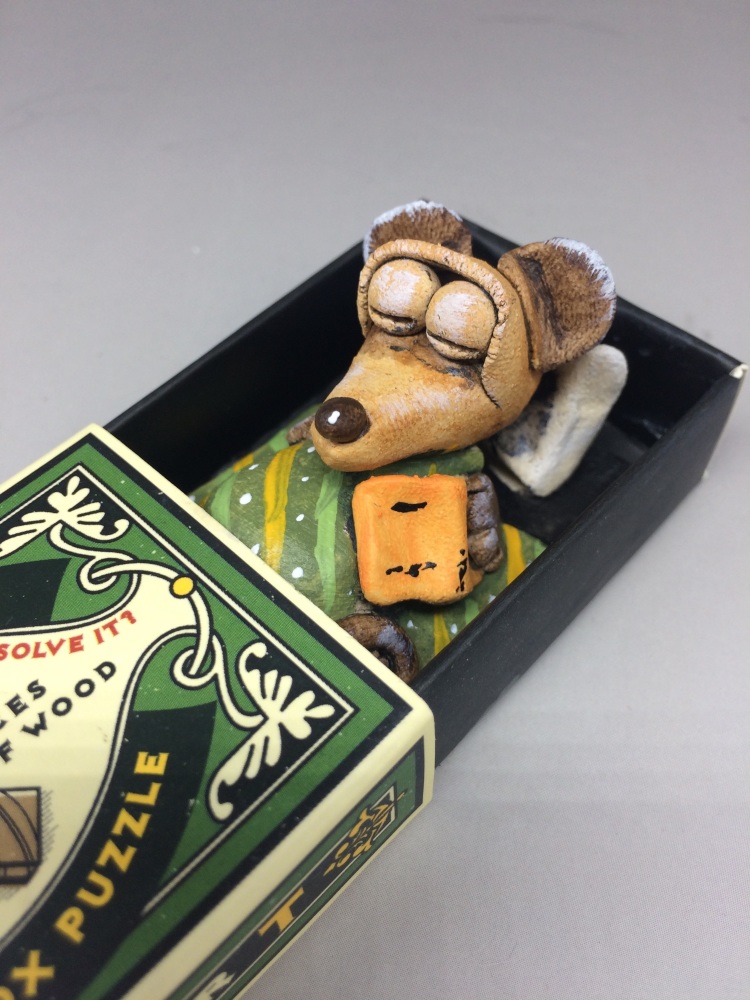 Mouse in a Matchbox Sculpture - Ceramic