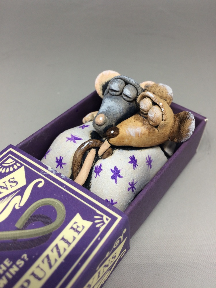 Mouse in a Matchbox Sculpture - The Gemini Twins