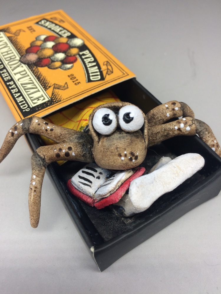 Spider in a Matchbox Sculpture - Snooker Pyramid Puzzle