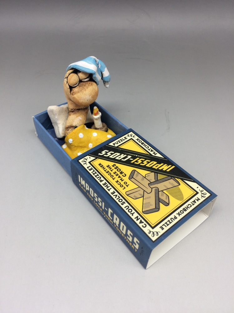 Worm in a Matchbox Sculpture - Impossi - Cross Puzzle