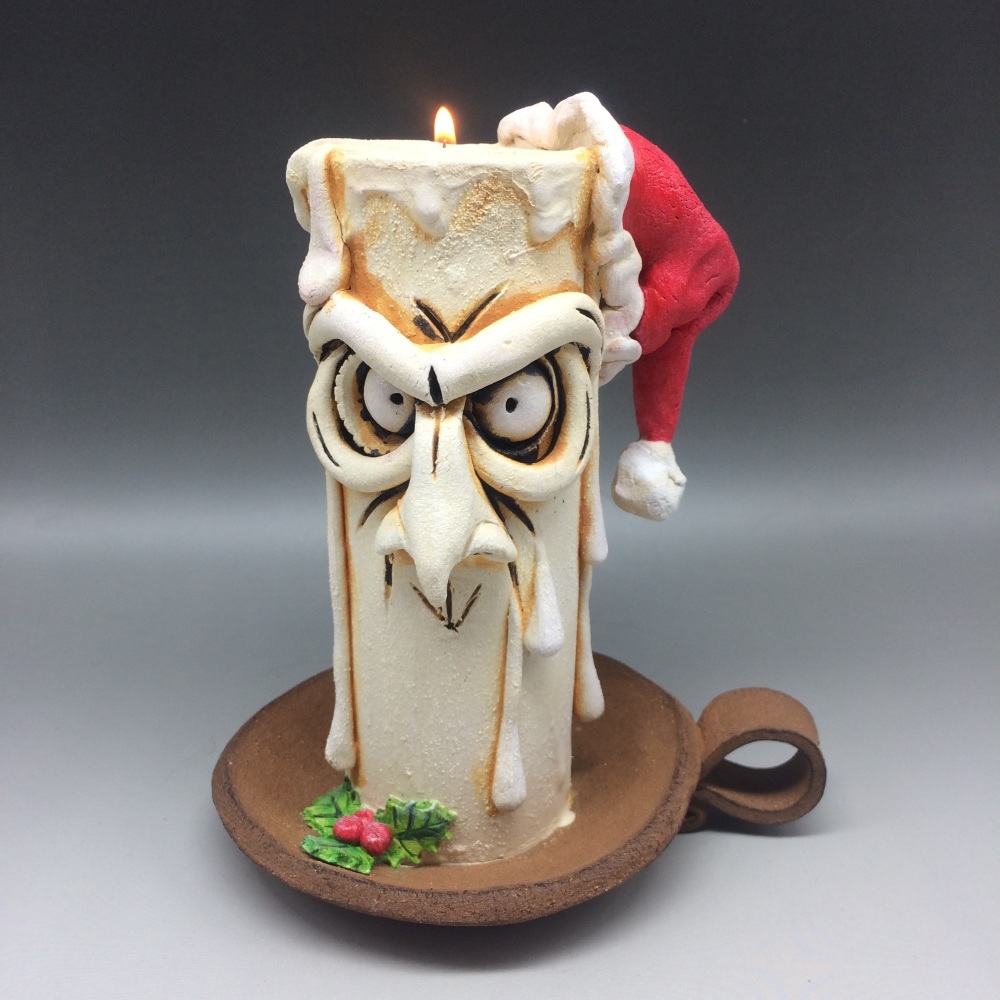 Christmas Grumpy Candle Tea Light Holder, 'Balthazar'