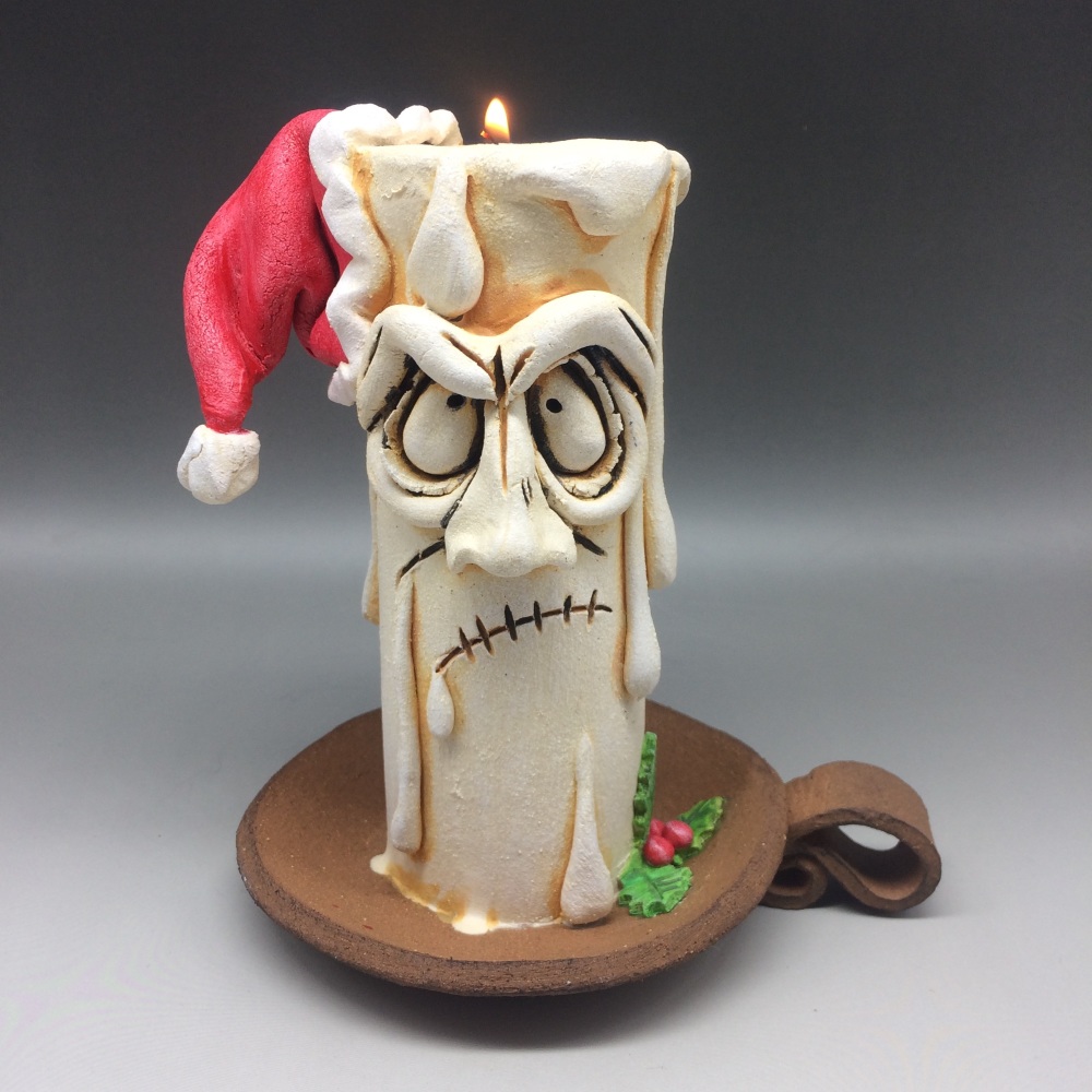 Christmas Grumpy Candle Tea Light Holder, 'Jasper'
