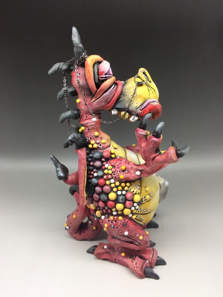 Retro Punk Dragon Sculpture