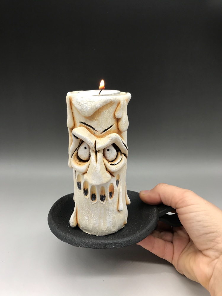 Grumpy Candle Tea Light Holder, 'Charles'