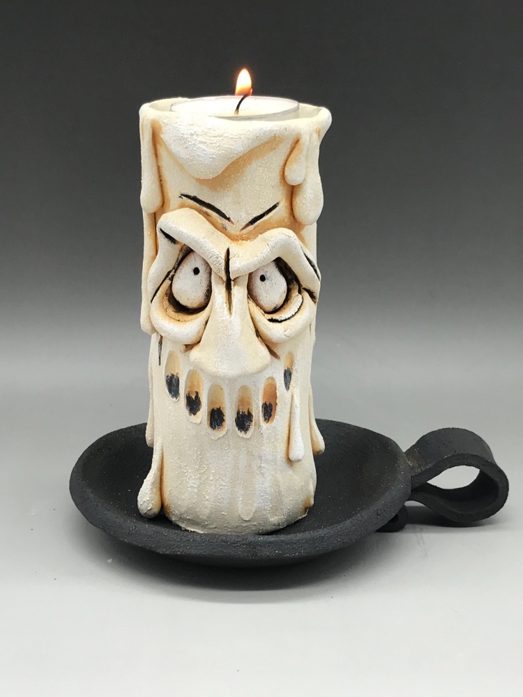 Grumpy Candle Tea Light Holder, 'Charles'