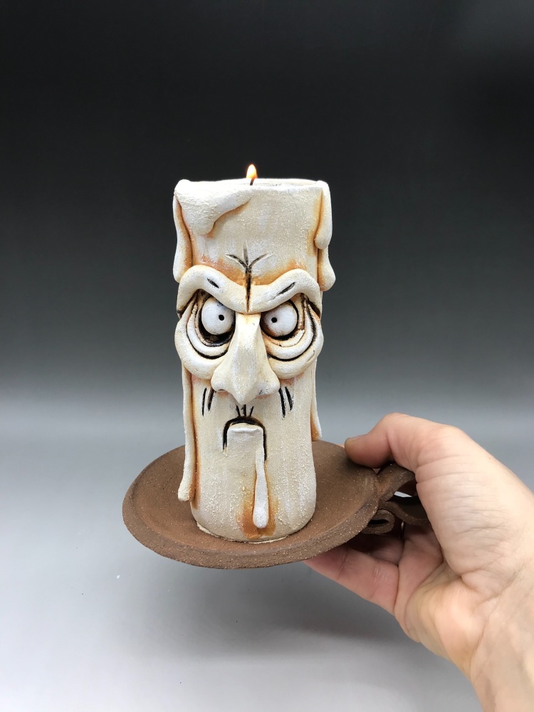 Grumpy Candle Tea Light Holder, 'Elvis'