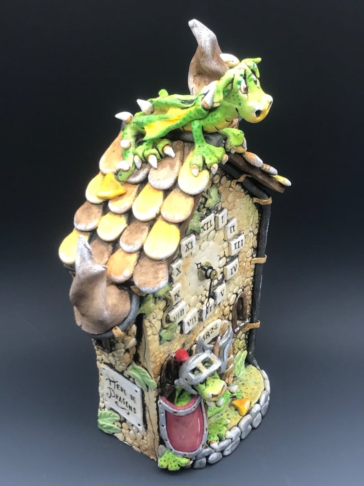 Here be Dragons Pendulum Clock, Ceramic