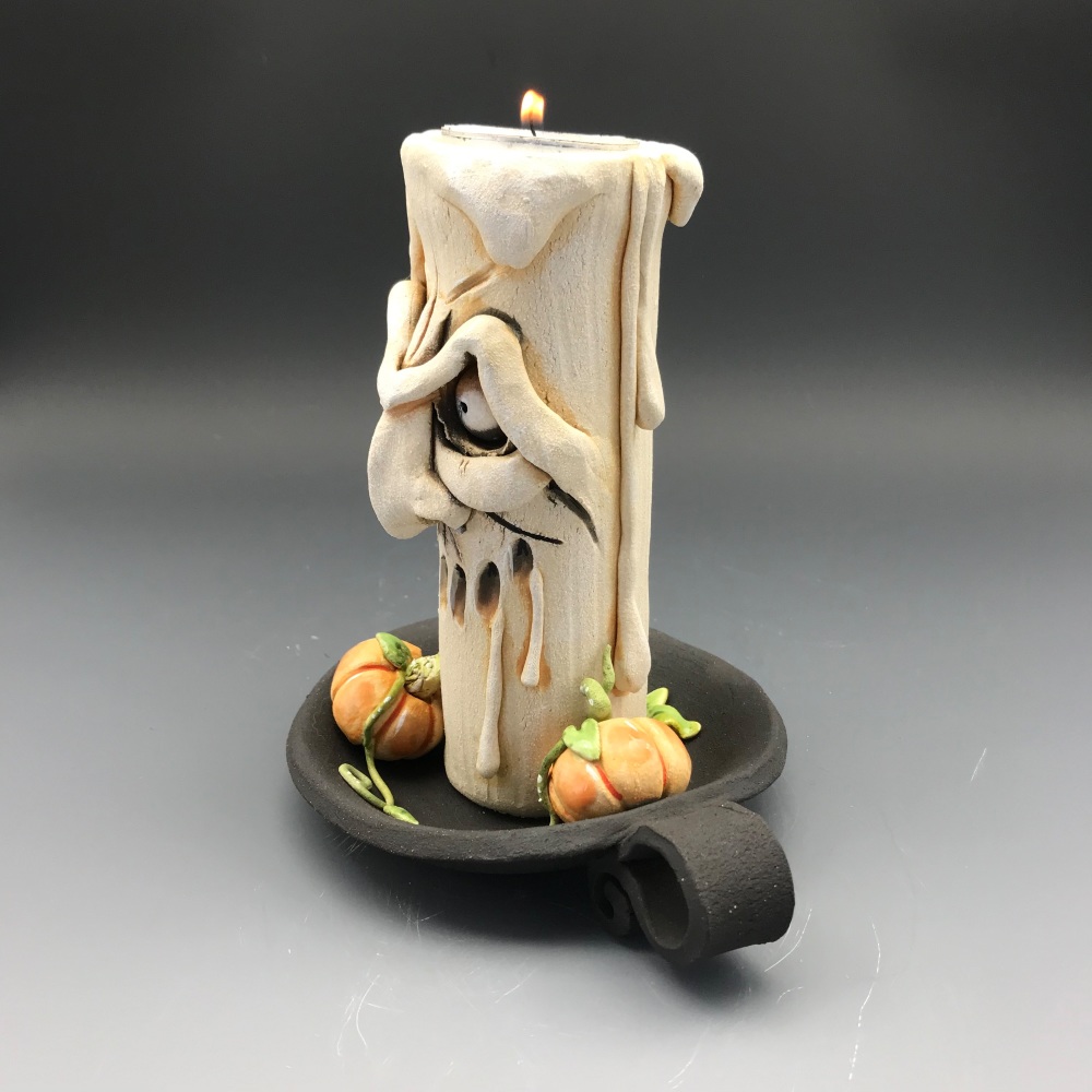 Halloween Grumpy Candle Tea Light Holder, 'Michael'