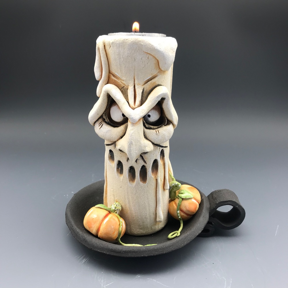 Halloween Grumpy Candle Tea Light Holder, 'Michael'