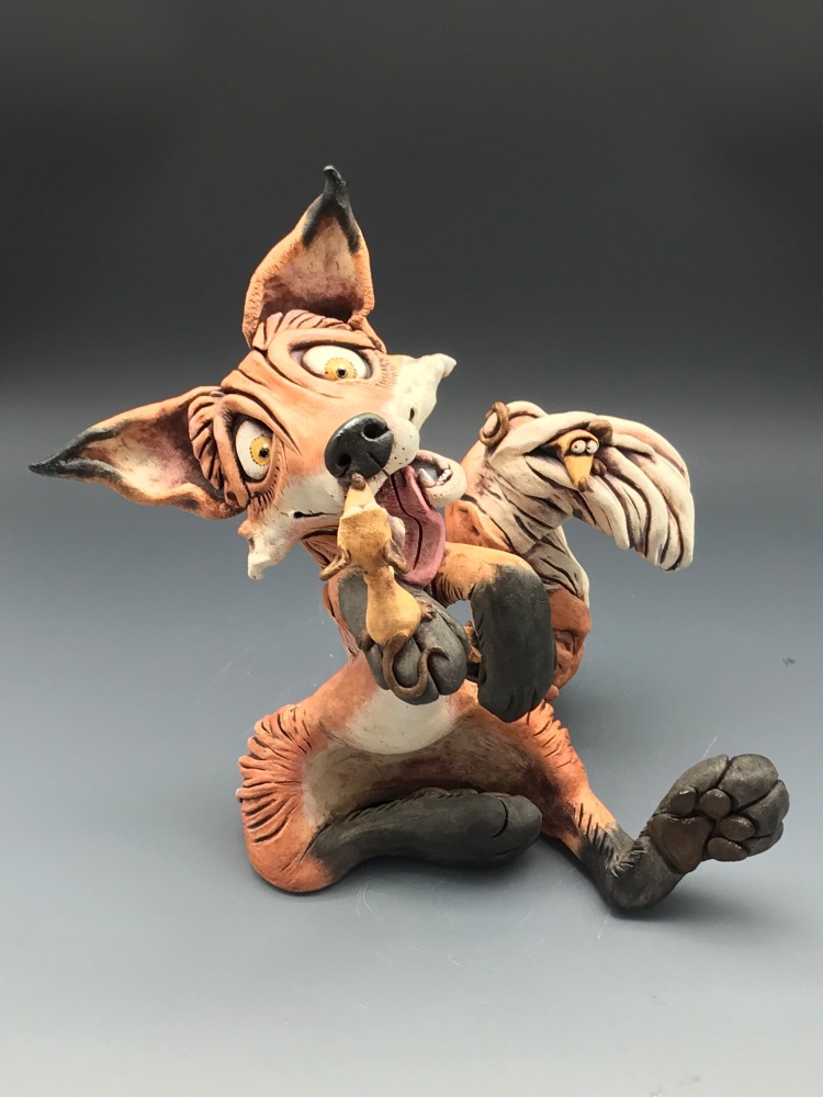 RESERVED - Merlot the Fox Sculpture
