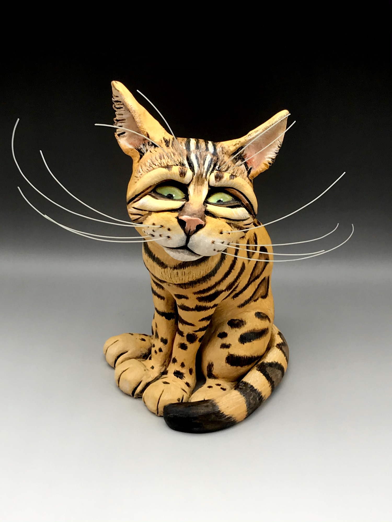 Cat sculpture ceramic pet commission